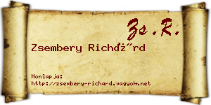 Zsembery Richárd névjegykártya